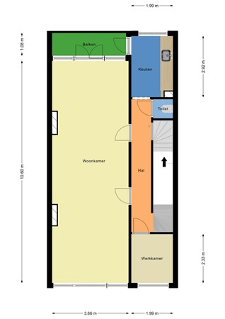 Floorplan - Gordelweg 189B, 3038 GH Rotterdam